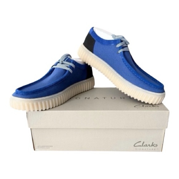 Clarks Other - Clarks Torhill Lo Navy Blue Platform Loafers Slip on Men’s 11.5 New